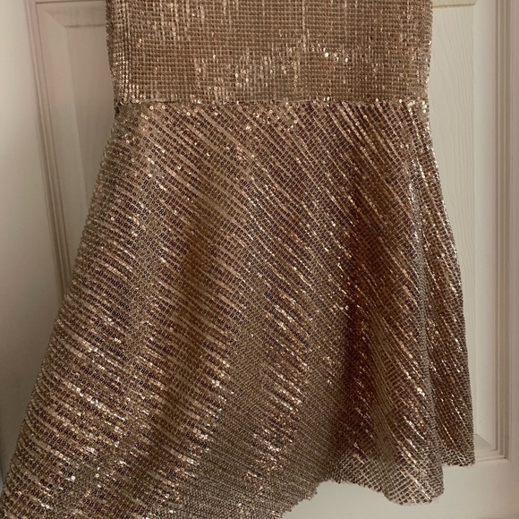 Zara Girls Casual Collection Metallic Rose Gold Sequins Size 11/12a - Picture 12 of 16